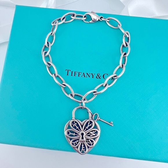 Tiffany & Co. Jewelry - Retired Tiffany & Co. Filigree Heart Bracelet Sterling Silver